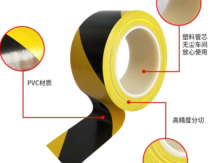 Black & Yellow Hazard Warning Safety Stripe Floor Marking PVC Warning Tape