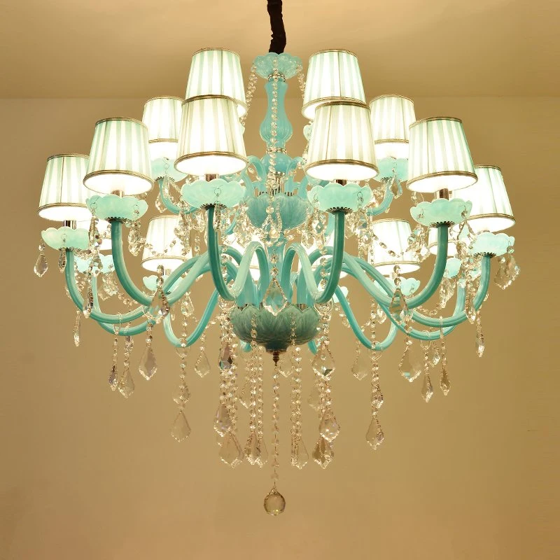 Chandelier en cristal rose pour salon chambre d'enfants (WH-C-02)