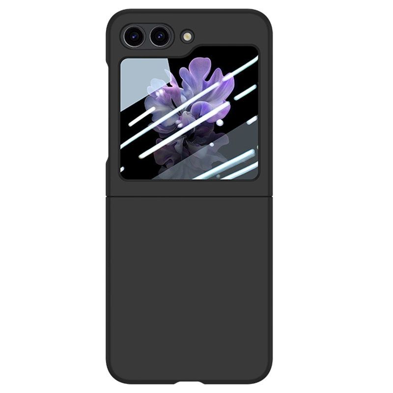 Para a Samsung Galaxy Flip Z5 5G PC Phone Caso Skin-Touch Tampa à prova com pequena tela Film - Preto