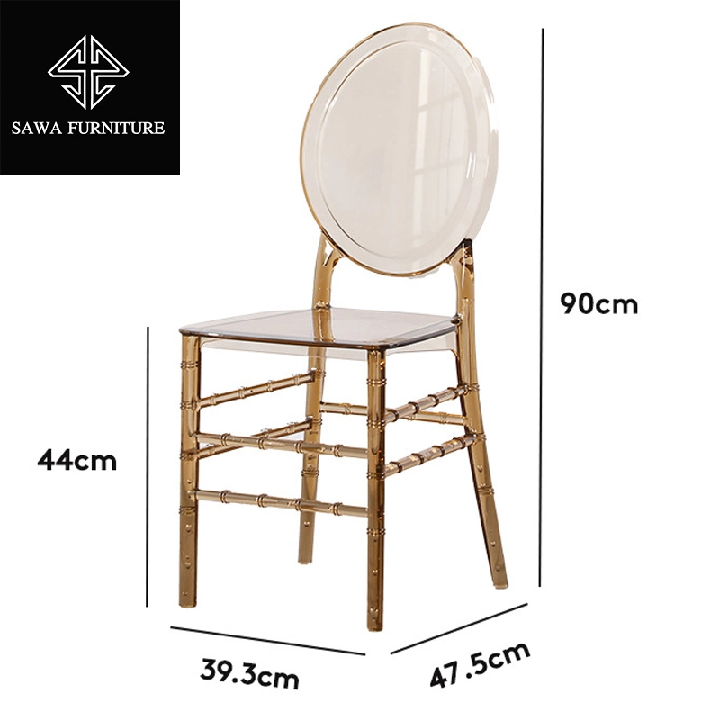 Crystal Bamboo Chairs Plastic PC Transparent Acrylic Wedding Hall Theme Banquet Hall Wedding Outdoor Dining Chairs