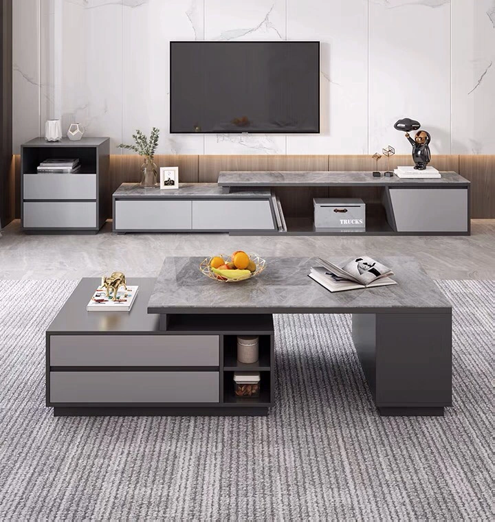 Moderno de vidrio en casa de madera Salón Dormitorio MDF melamina muebles de la unidad de montaje en pared armario TV Soporte de TV (UL-22NF0213)