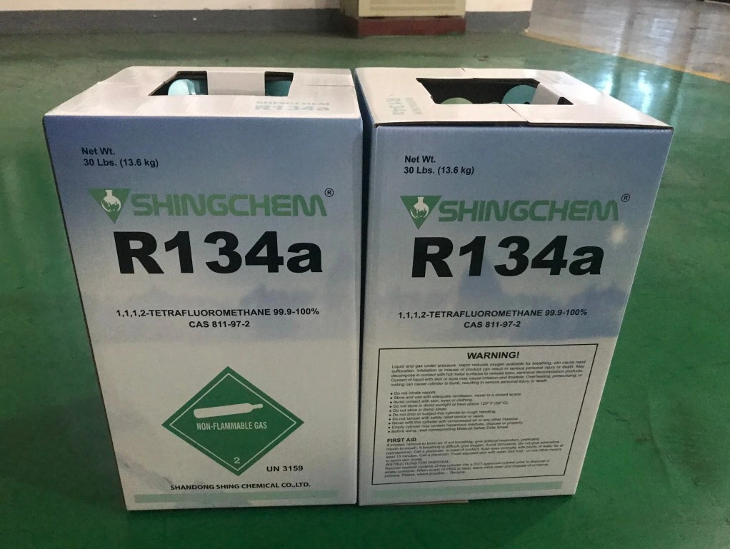 99.9% Purity 13.6kg/30lbs Disposable Cylinder Refrigeration 134A Refrigerant Gas R134A