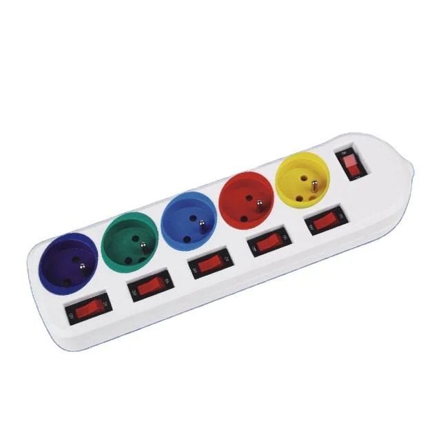 Original Factory Mayorista/Proveedors toma francesa 5 tomas Power Strip con Interruptores individuales