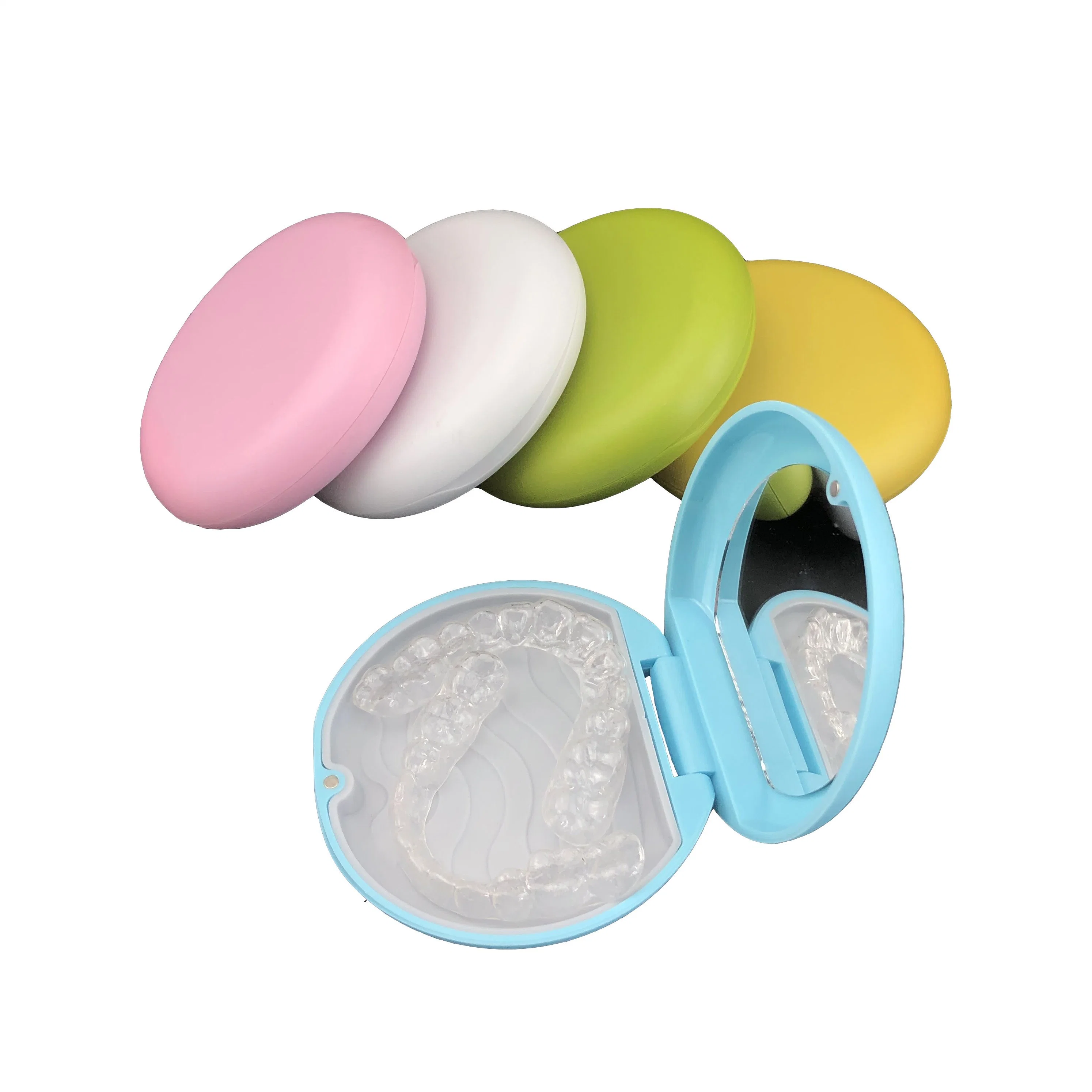 Fashion Design Colorful Dental Retainer Box with Silicone Inner