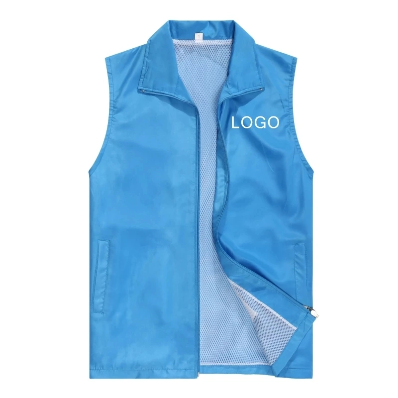 Custom Logo Sleeveless Waistcoat Printed Summer Advertising Campaign Vest Breathable Work Clothes Waistcoat Volunteer Vests