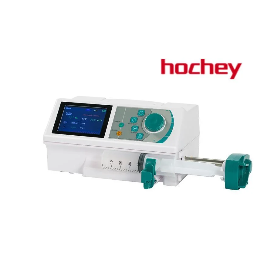 Hochey Medical Hospital CE Grade الدقيقة فحص تجريبي ثنائي القناة مضخة المحقنة محمولة باستخدام المعدات