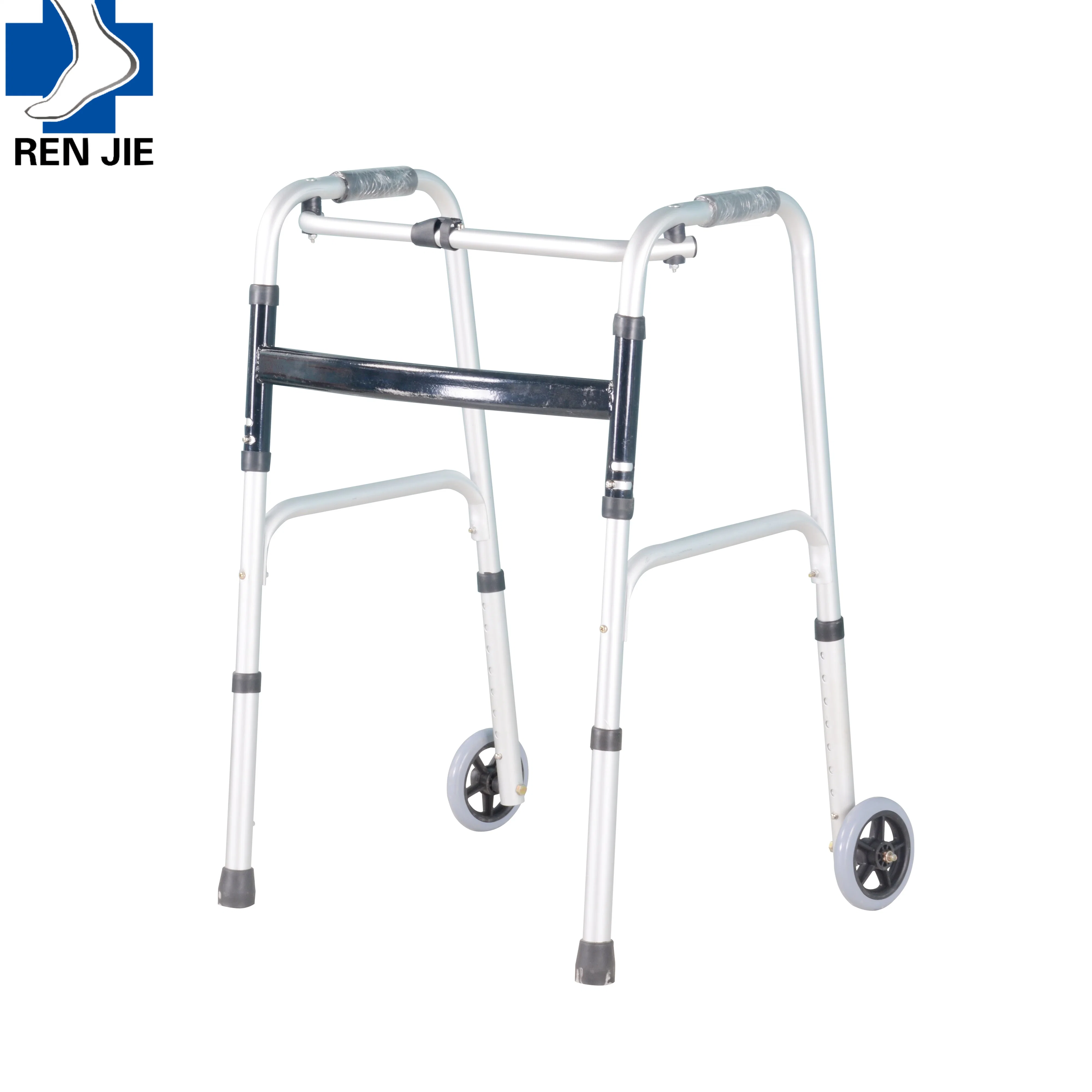 Gute Qualität Outdoor Leichtgewicht Aluminium Erwachsene Ältere Walking Aids Rahmen Klappbarer aufklappbarer Rollator mit Sitz