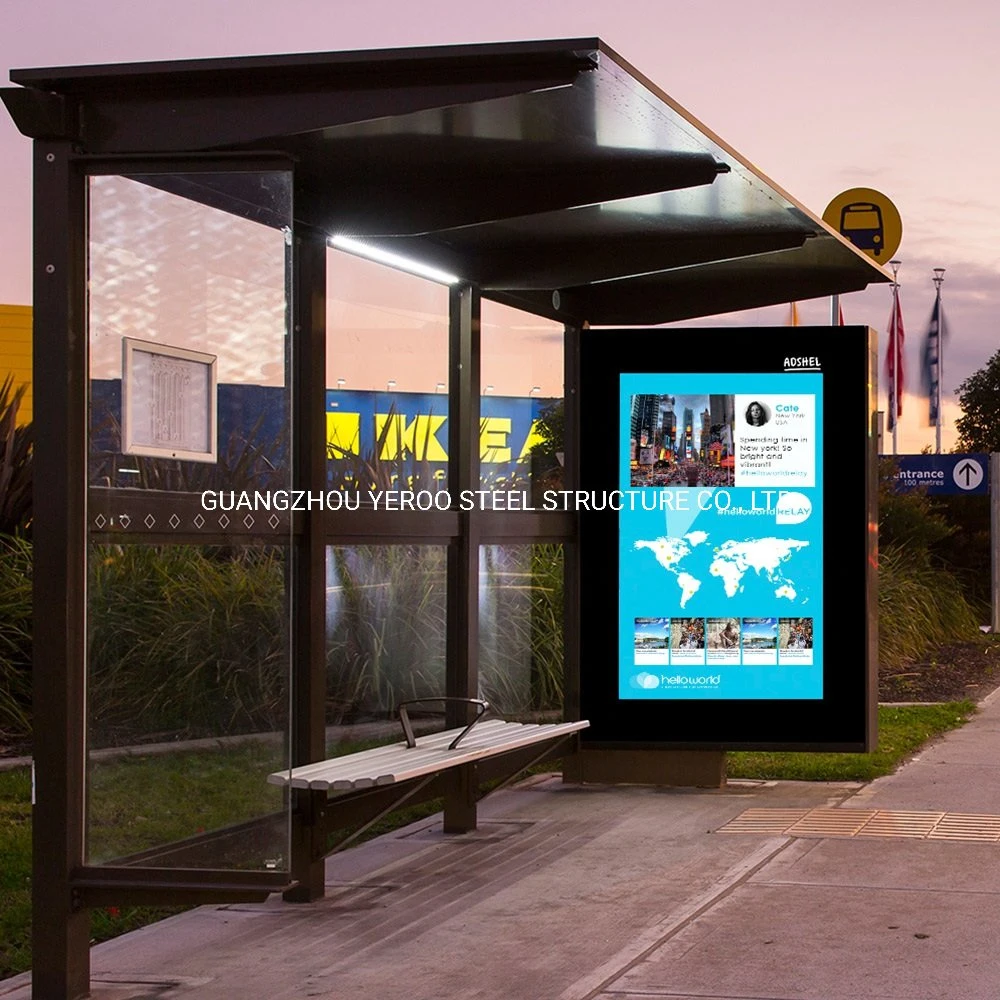 Outdoor Street Furniture Stainless Steel Bus Shelter for Sale