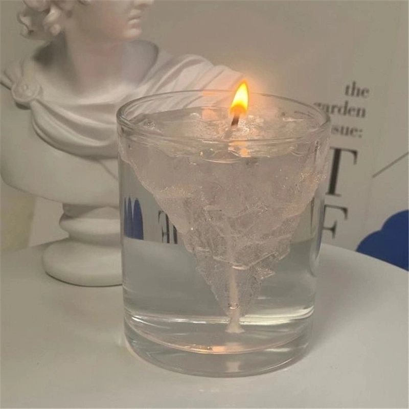 Ins Aromatherapy Candle criativo flutuante Iceberg vidro Candlestick quarto beira-leito Presente coração menina decorativa