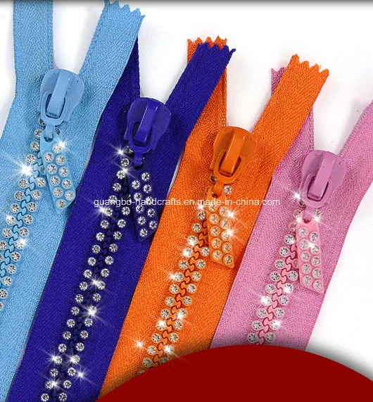 Top Quality Bling Waterproof Rhinestone Zipper