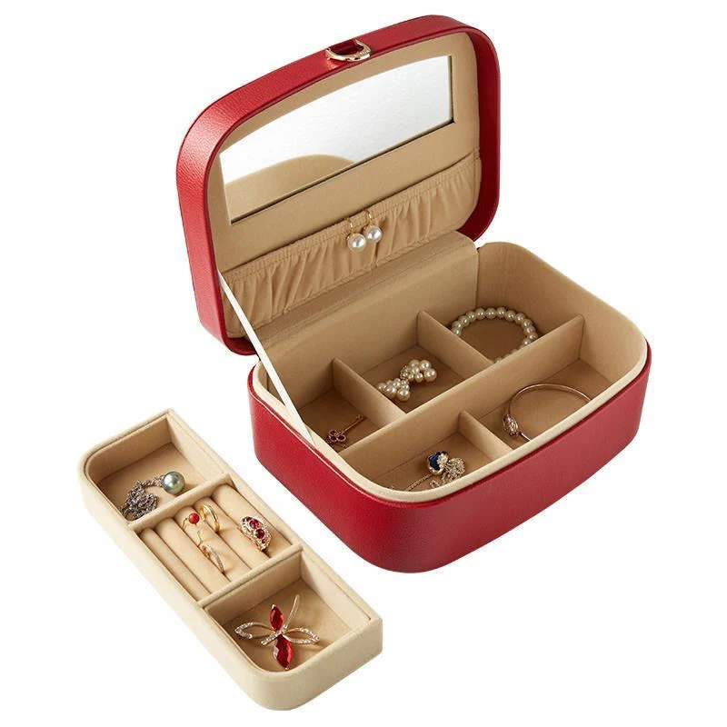 Luxury Wooden PU Leather Flannel Box for Ring Earring Pendant Necklace Bracelet Watch Gift Perfume Jewelry Packaging Storage Box