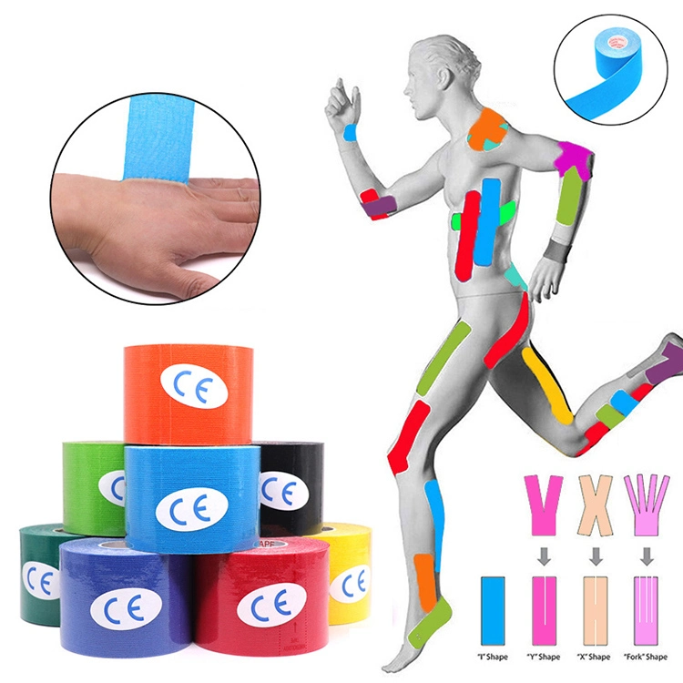 شريط عضلة من القطن الرياضي المطاطي المقاوم للماء Kinesiotape