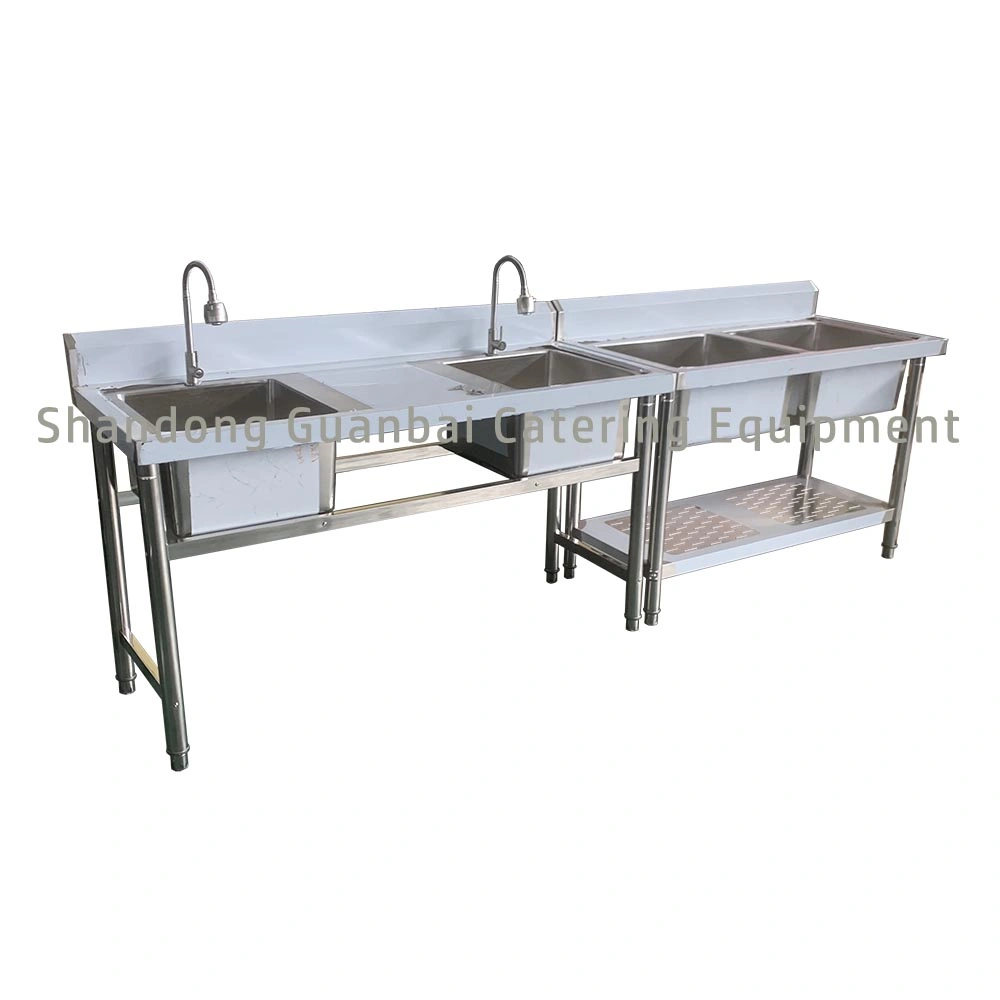 Guanbai stainless steel working table washing sink as commercial kitchen appliance