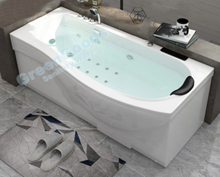 CE Prefab P-förmige freistehende Badewanne Whirlpool SPA Hydro Massage Badewanne