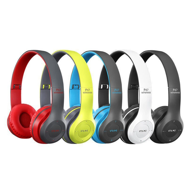 Black P47 Foldable Slim Wireless Bluetooth Headphone