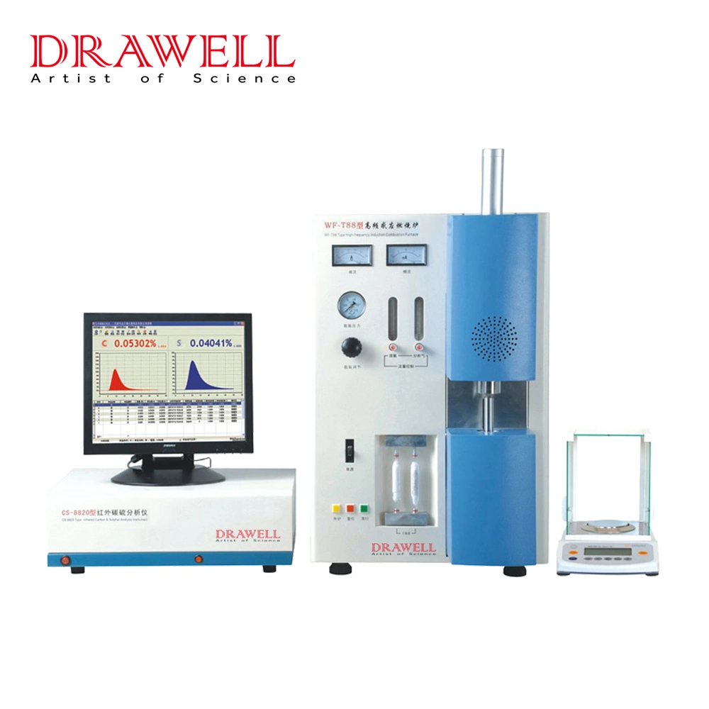 Dw-CS-8820 Drawell Venda quente de infravermelhos de alta frequência Analisador de enxofre de carbono carbono equipamento de análise de enxofre