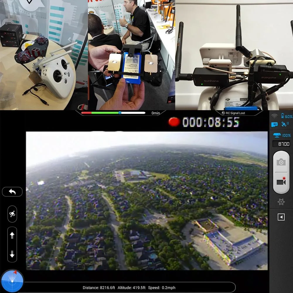 Sunhans Dual Band Wireless 2000MW Amplifier Drone Uav IP Cameras WiFi Signal Booster