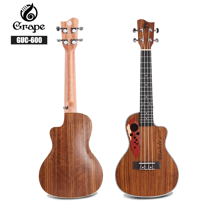 24 Inch Cutaway New Design Walnut Body Concert Ukulele