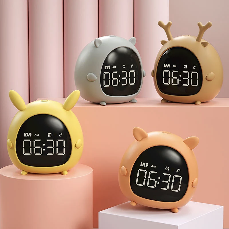 Cute Pet Spirit Children Silicone LED Digital Kids Alarm Clock