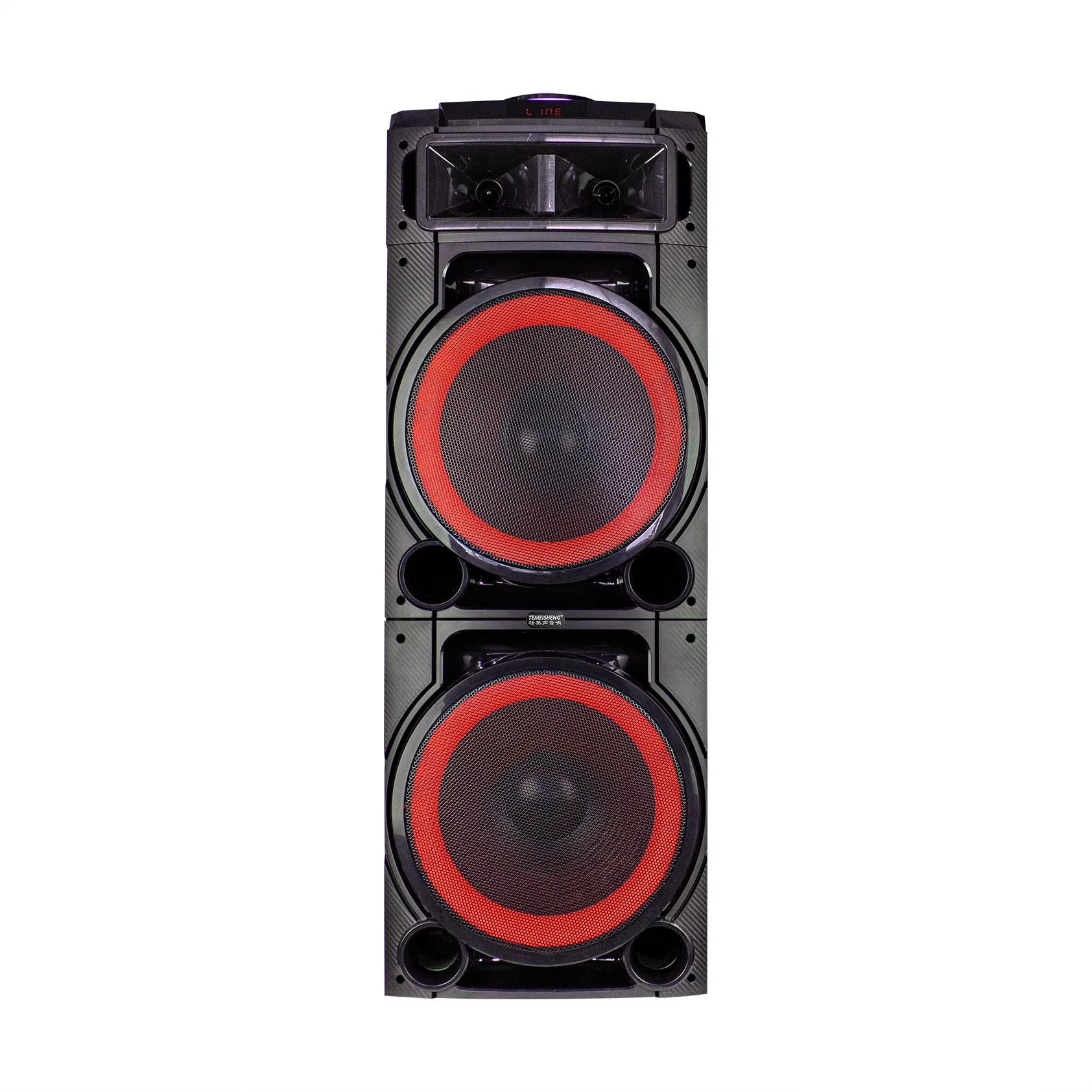 Temeisheng Circle Light Dual 10inch OEM Factory Outdoor Party Bluetooth Altavoz de madera