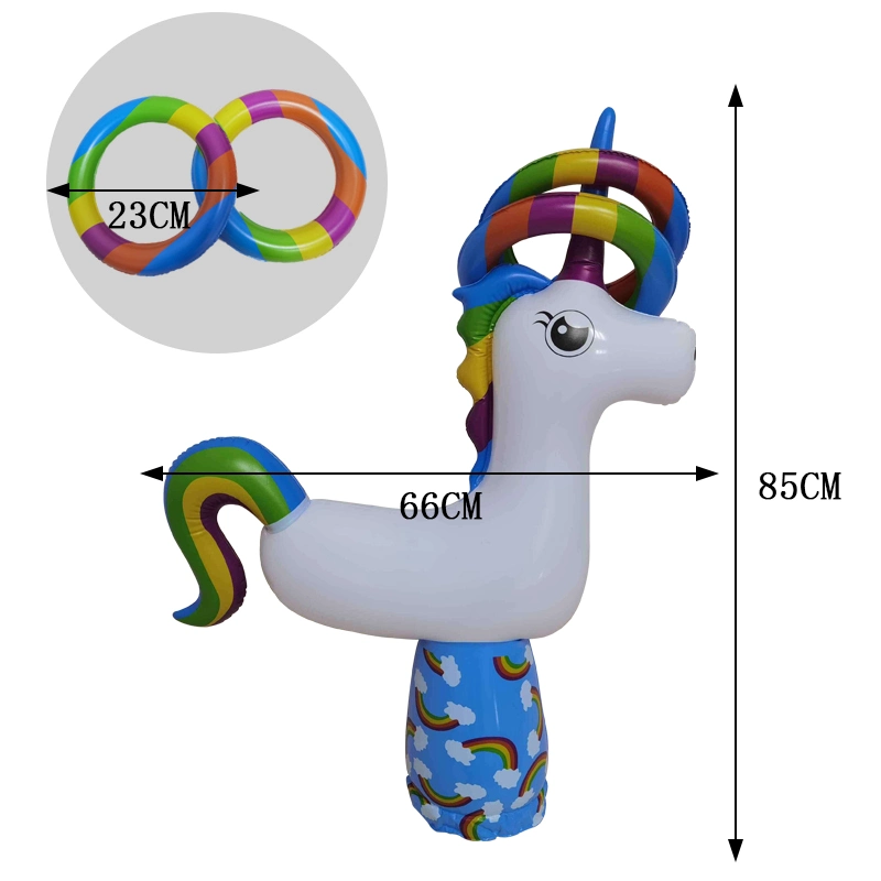 New Design PVC Outdoor and Indoor Play Toys Inflatable Unicorn Ring Toss Game Set for Kids