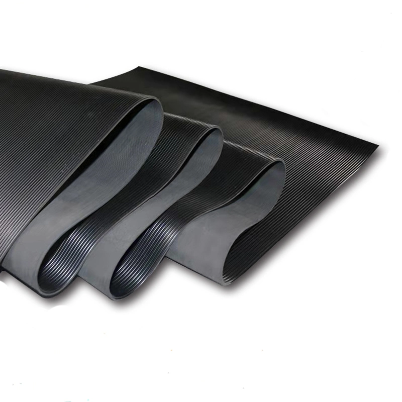 Industrial SBR Fine Ribbed Rubber Floor Mat Roll Rubber Sheet Anti-Slip Electric Insulation Rubber Mat