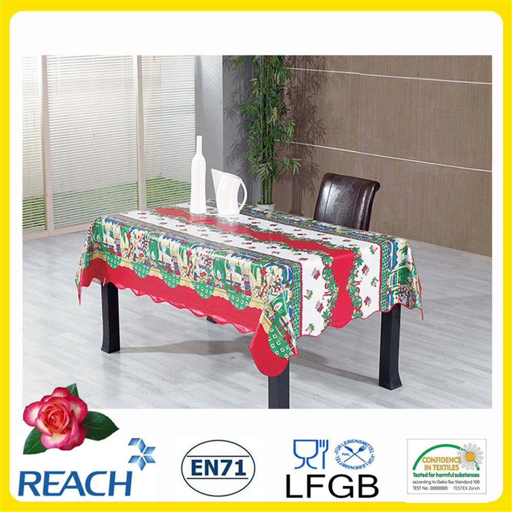 PVC Printed Tablecloth with Flannel Backing (TJ0055)