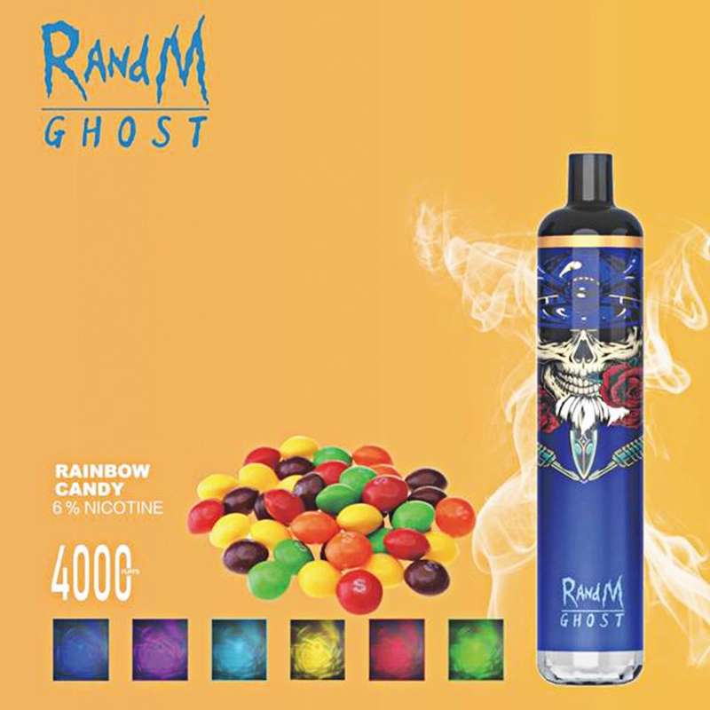 Горячие продажи оригинальных 10 кухни с красивыми RGB светлый оригинал Randm Ghost 4000 Puffs аккумулятор одноразовые Pod испаритель