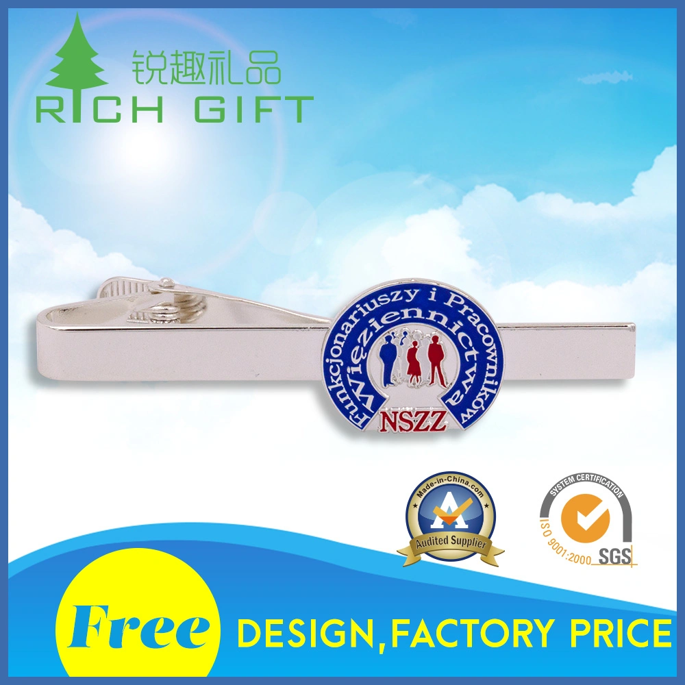 Customized Fashion Office Soft Enamel Metal Brass Blank Gold Plated Tie Bar for Souvenir Promotional Gift