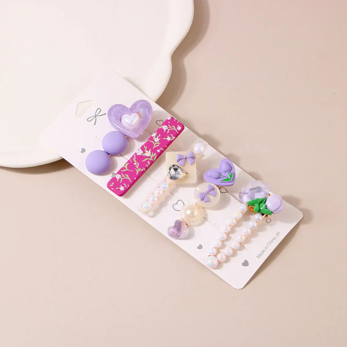 5PCS/Set Sweet Flower Cute Bear Bow Pearl Duckbill Hair Clip Alligator Bobby Hairpin Colors Women Girl Hair Accessories