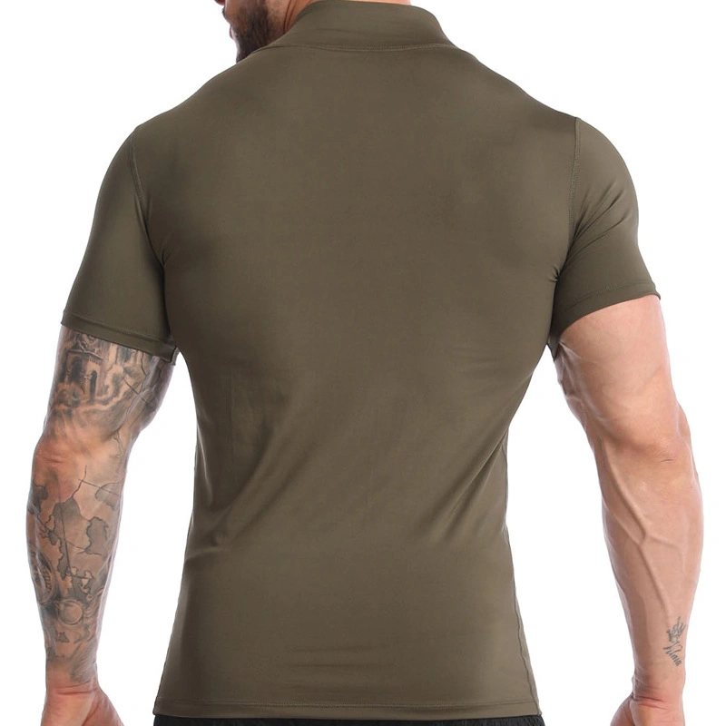 Men Sports Quick-Drying Gym Clothes Morning Running Short Sleeves Jogging