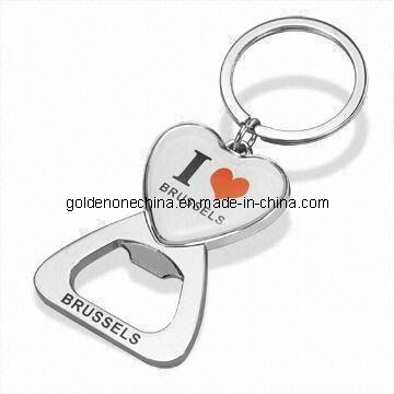 Soft Enamel Stainless Steel Brush Finish Bottle Opener Keychain