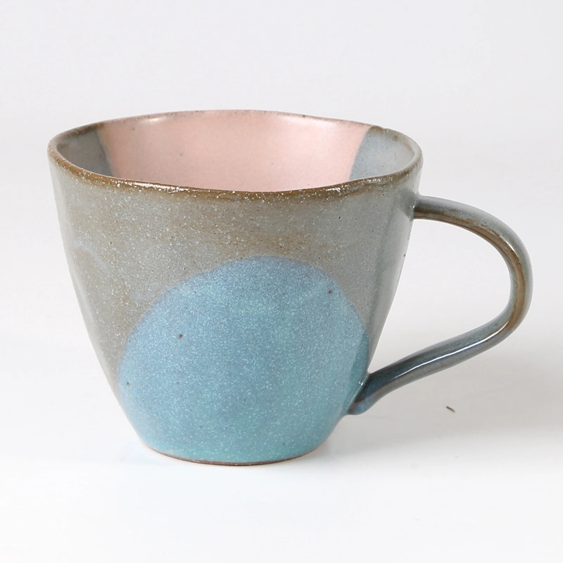 Rustic Overlap Reactive Glaze Terracotta Tea Cup Set Customized