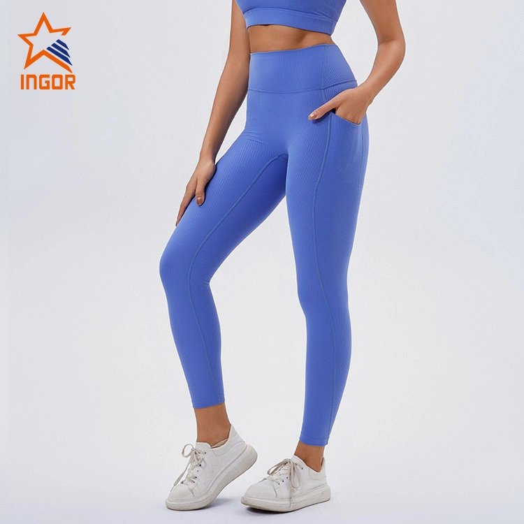 Ingor Sportswear Trainingsbekleidung Hersteller 2024 Heiße Frauen Schrubber Po High Waisted Tummy Control Yoga Pants Sport Fitness Gym Workout Leggings Tragen