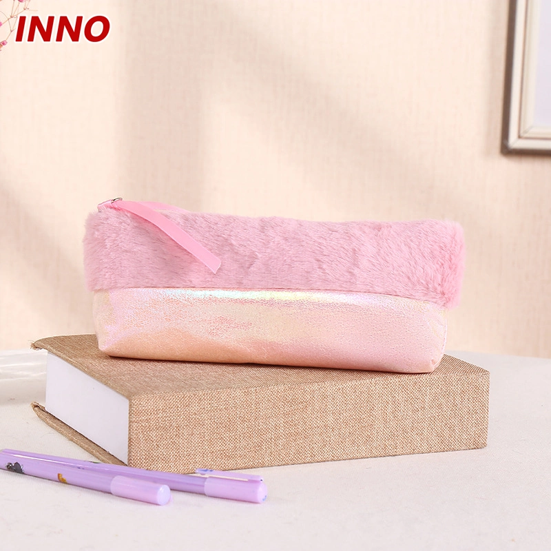 Comercio al por mayor de la marca Inno R068# Korean-Style lápiz nuevo caso de costuras simples creativa Bolsa de plumas de felpa ecológica