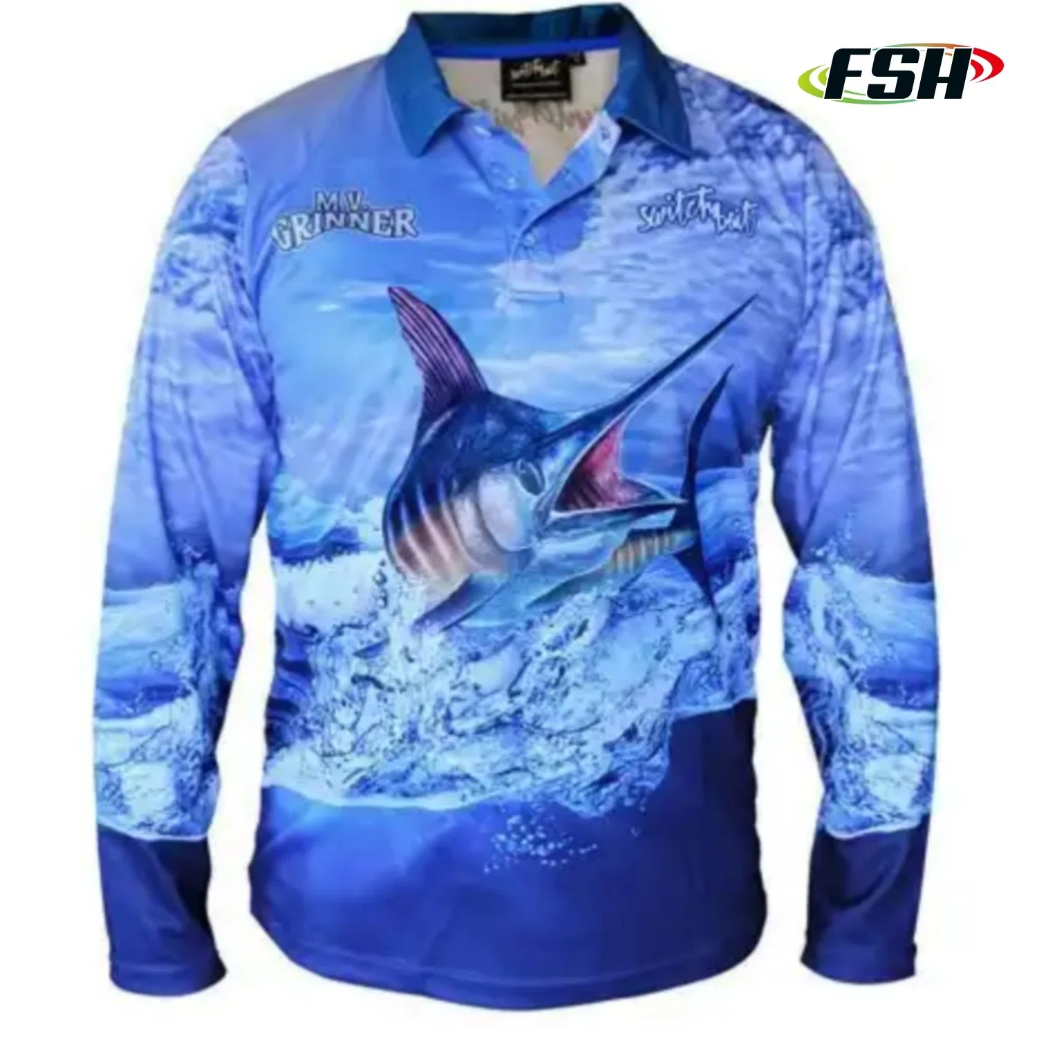 Diseño personalizado anti UV UPF50 Camisas de Polo de desgaste de la pesca de poliéster de desgaste de pescador