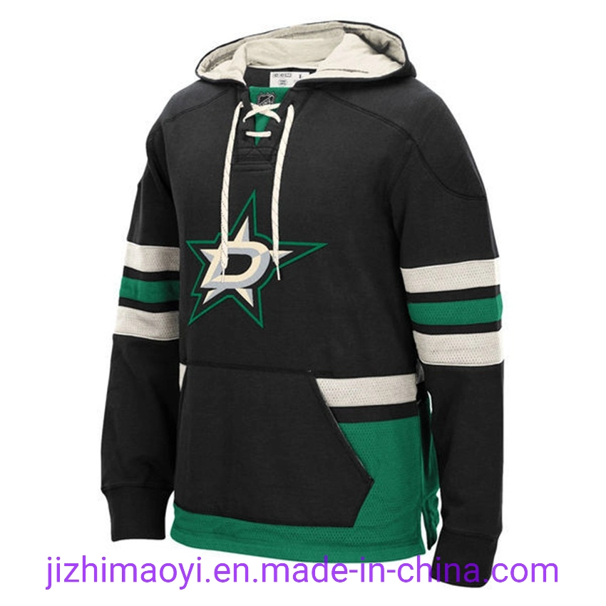 Venta al por mayor personalizada estrellas de Dallas Alexander Radulov Jamie Benn Joe Pavelski Miro Heiskanen Tyler Seguin Ben Bishop Equipo de Hockey de corte Goalie Sudadera con capucha