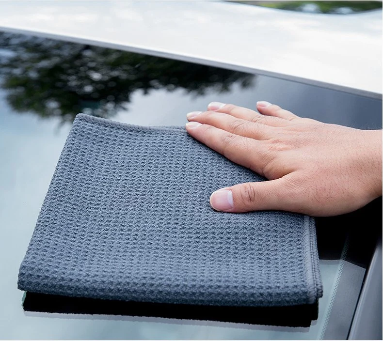 380GSM 40*40cm Honeycomb Rag Car Towel Microfiber Waffle Car Wash Towel