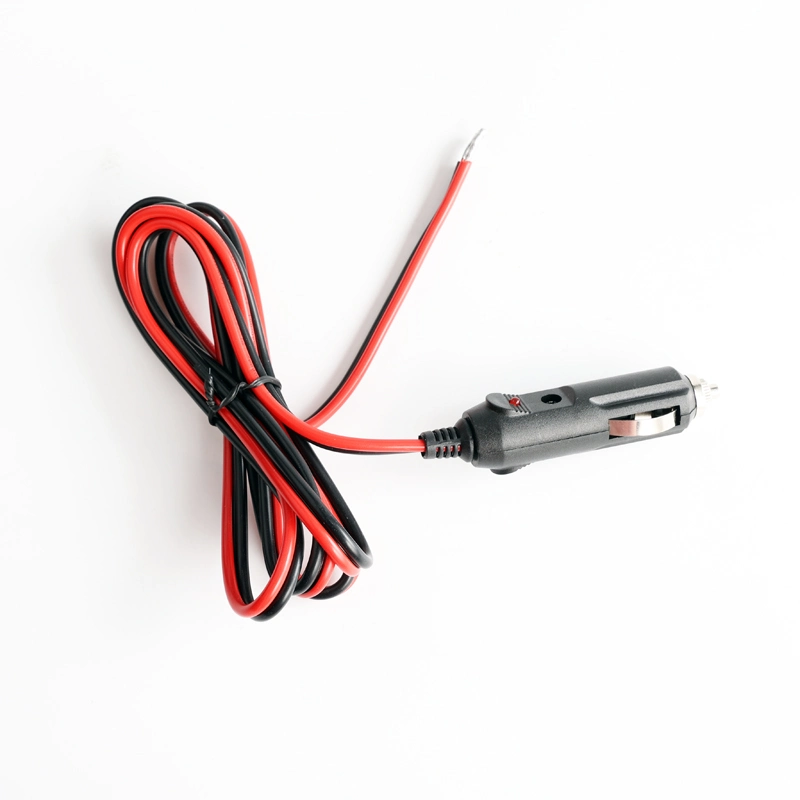 Car Charger Auto Cigarette Lighter Plug Male to Red Black Wire Cable