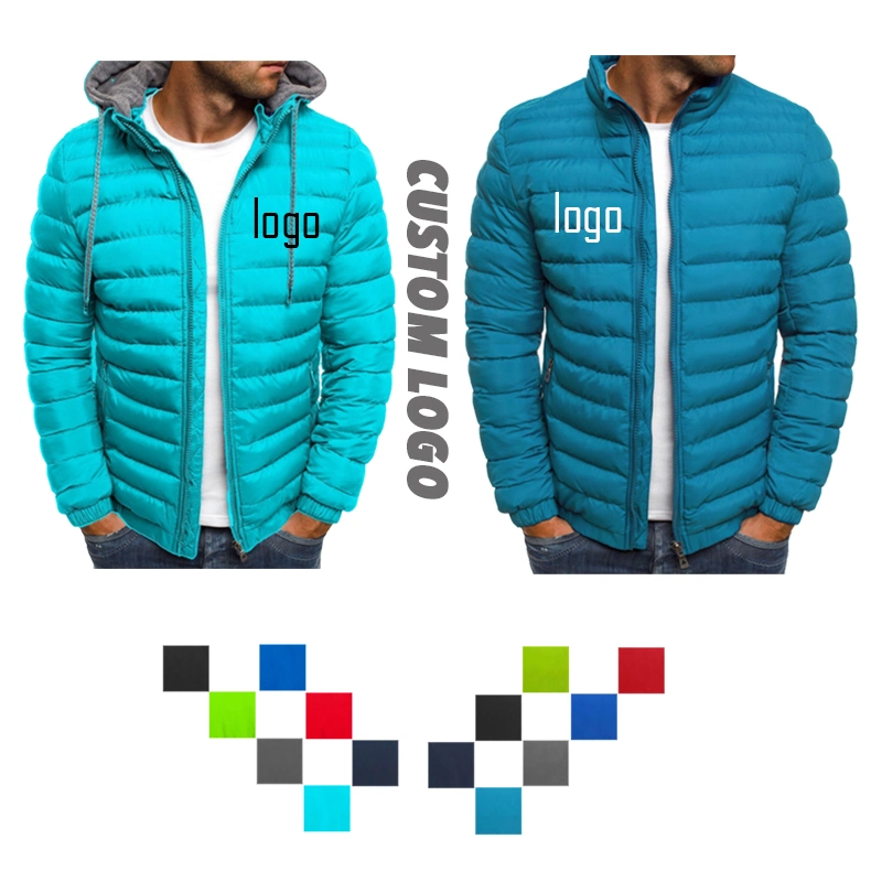 Nueva moda Personalizar invierno grueso largo Quilt capucha Puffer informal Senderismo de abajo chaqueta de Puffer para hombre′ S Down abrigo de invierno Chaquetas