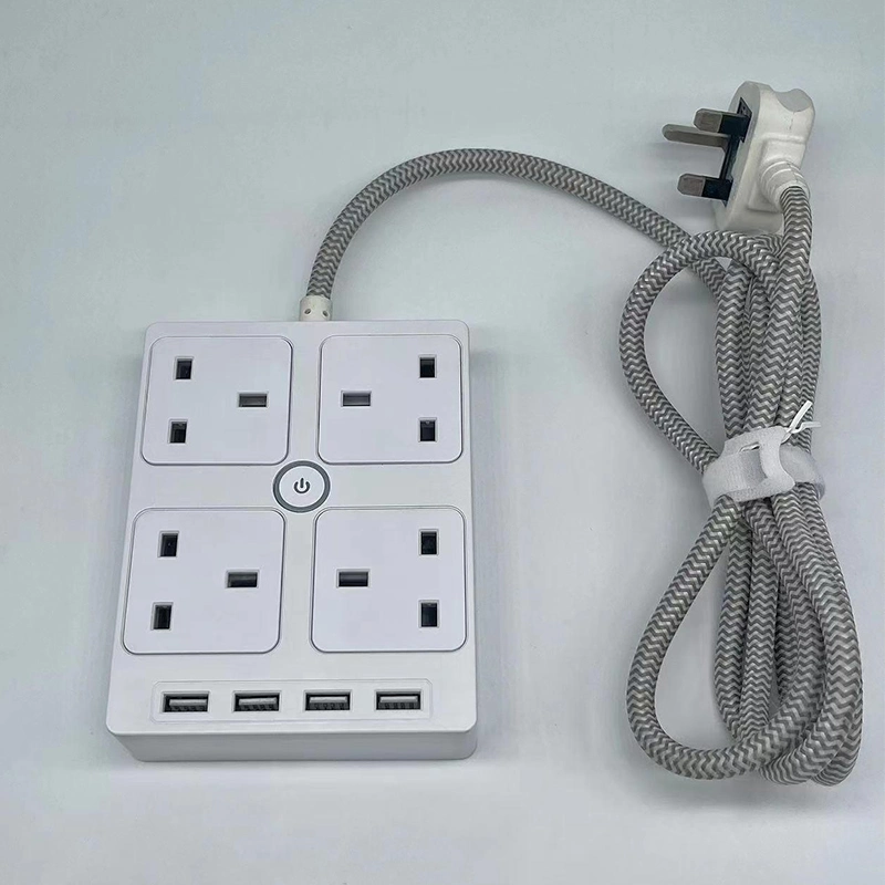 Salida de 4 BS protector contra sobretensiones de extensión de la toma de regleta con 4 puertos USB