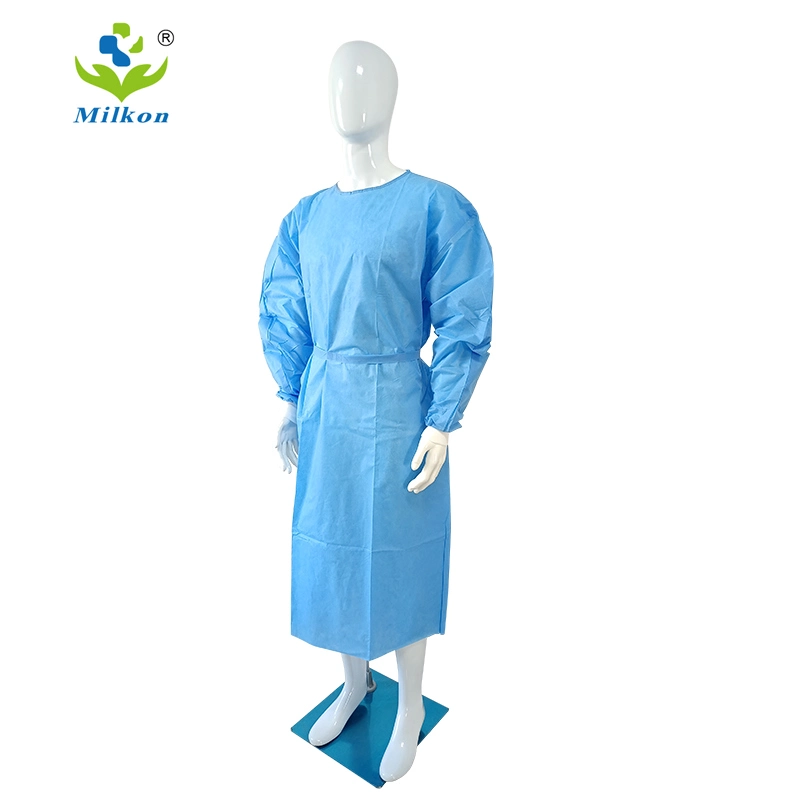 Knitted Cuffs AAMI Standard Level 1/2/3 Non Woven Disposable Medical Surgical Isolation Gown for Hospitals