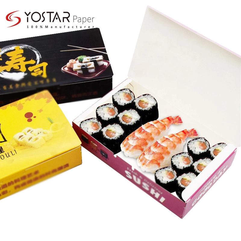 High quality/High cost performance  Custom Design Art Paper Sushi Lunch Food Packing Paper Box with Logo