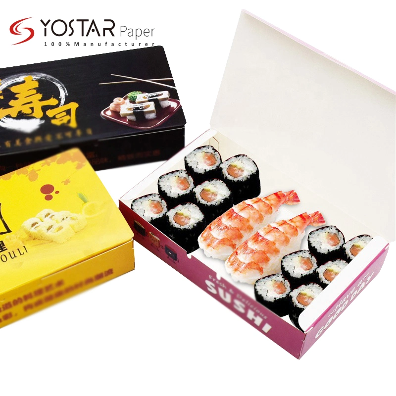 High Quality Custom Design Art Paper Sushi Lunch Food Packing Paper Box with Logo