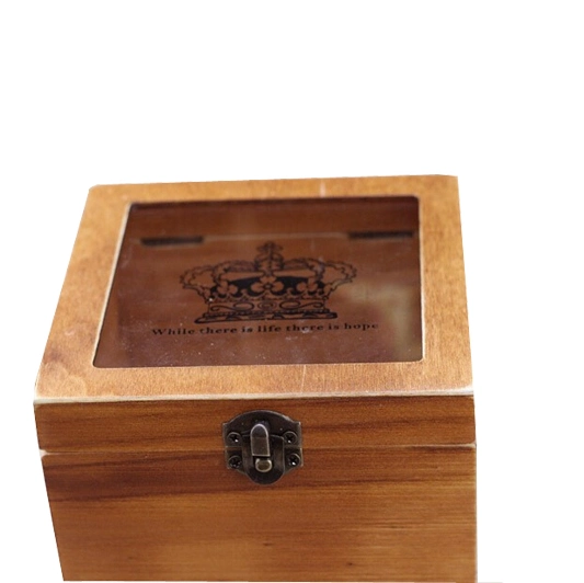 Wooden Gift Box Cover Glass Box, Wooden Packing Box