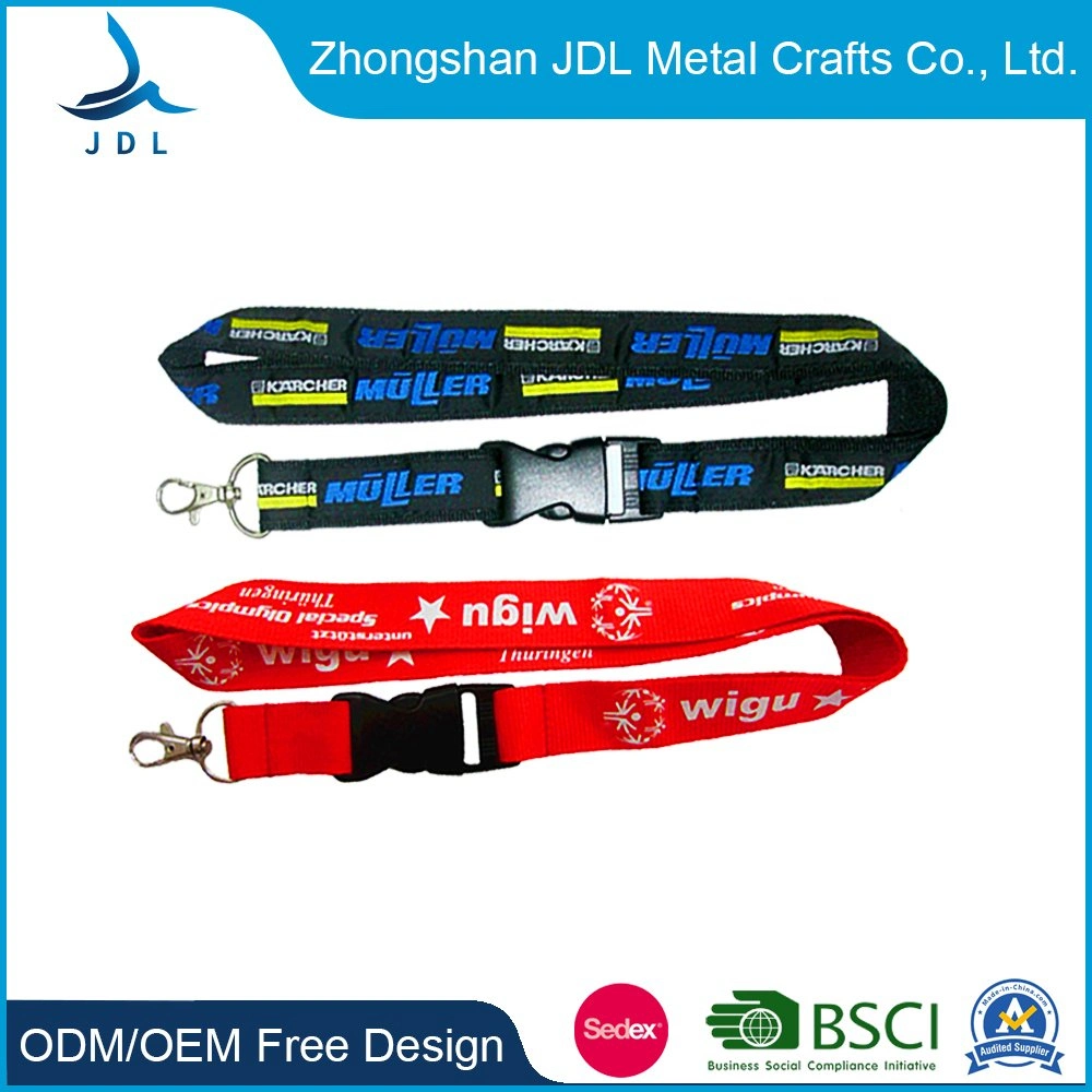 Custom Cheap Round Nylon Sublimation Printing Cartoon Anime Lanyards with Metal Clip (001)