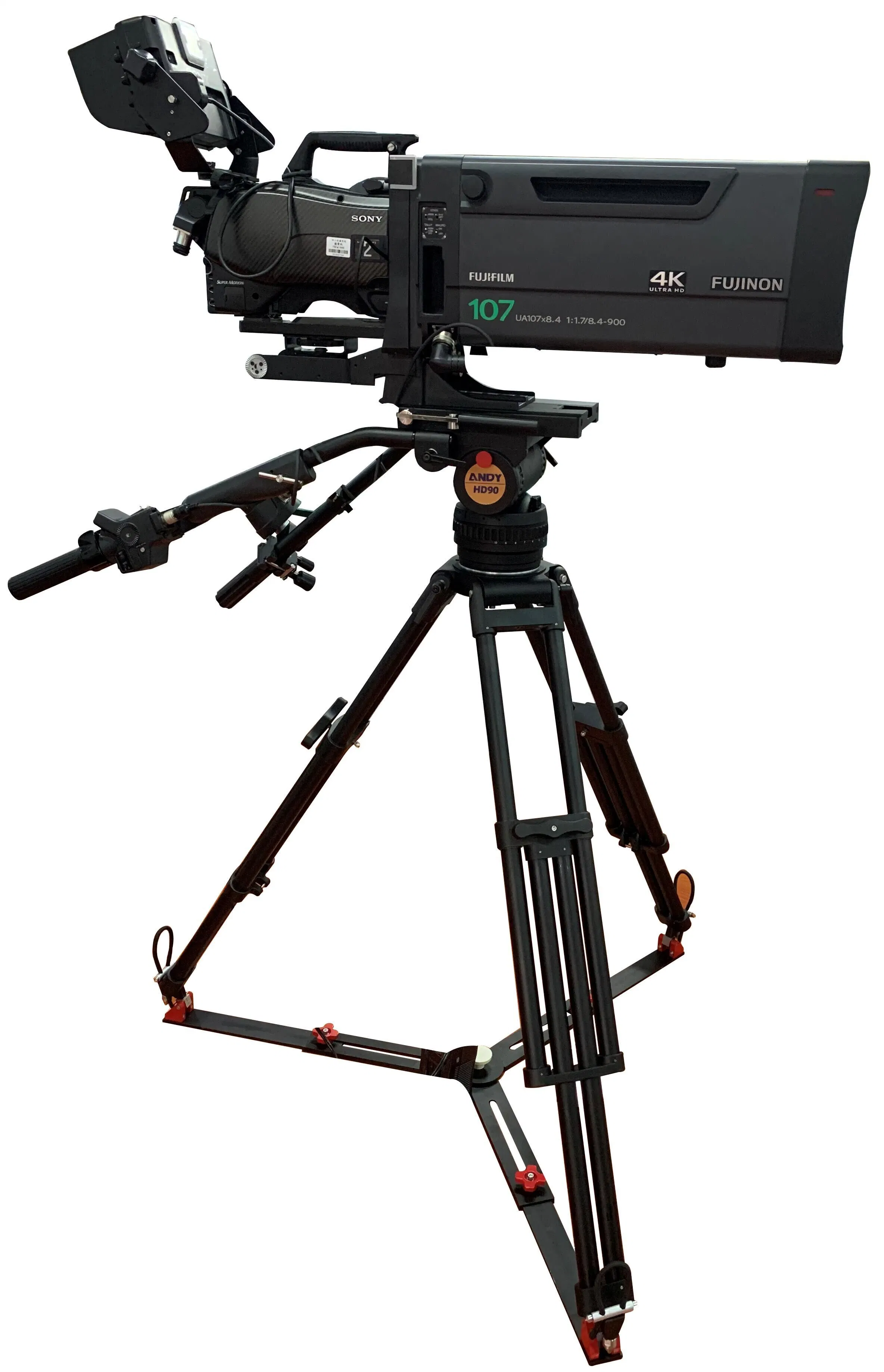 Professional Heavy Duty Tripod 90kg Payload for Broadcast and Film Camera