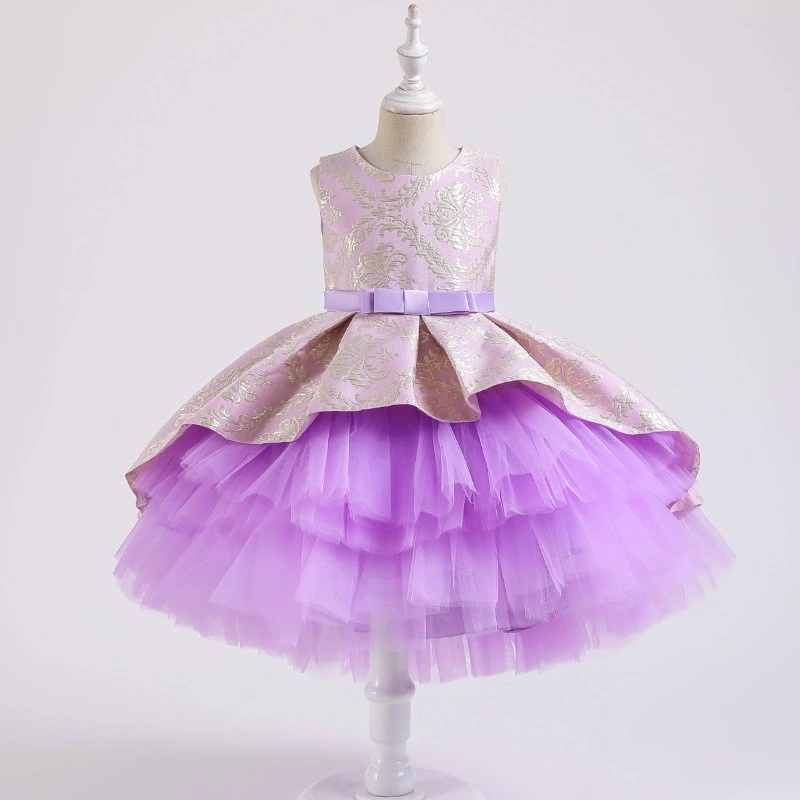 Children Party Gowns Trailing Dress Party Tutu Tulle Bridesmaid Prom Princess Gown