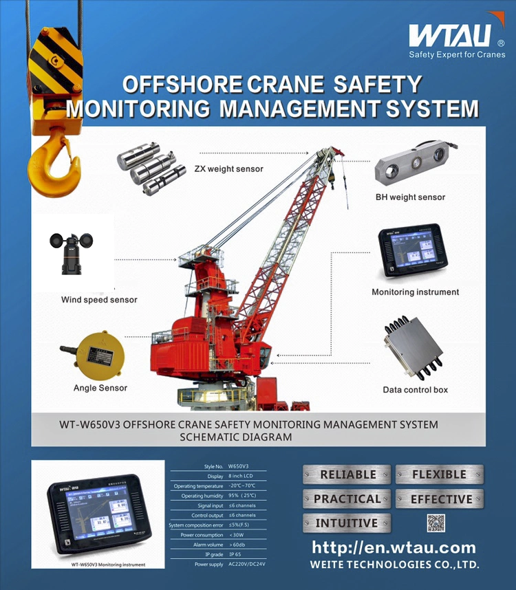Atex-Certified Oil Rigs Offshore Crane Safe Load Monitoring System for Boom-Type Crane