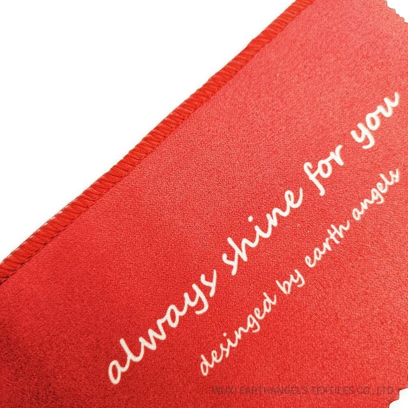 Free Samples Custom Logo Heat Transfer Print Suede Jewelry Polishing Cleaning Cloth